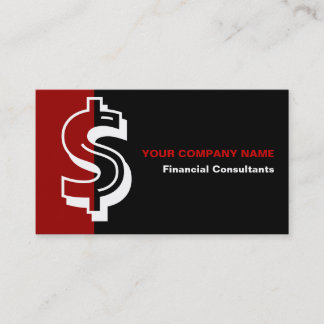 Consultant financier carte de visite noir rouge