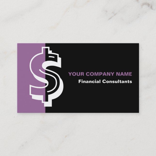 Consultant financier mblack violet carte de visite (Devant)