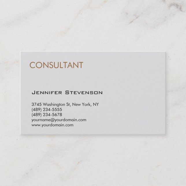 Consultant moderne Grey Carte de visite profession (Devant)