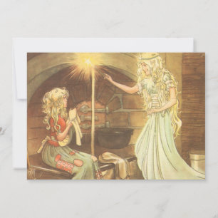 Conte de fée vintage, Cendrillon et mère de fée
