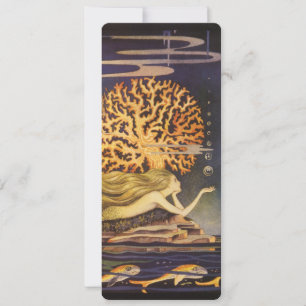 Conte de fée vintage, petite sirène dans le corail