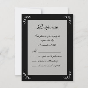 Conte de fées argentée RSVP (noir)