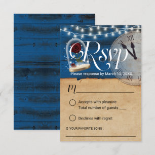Conte rustique Marine Bleu Grange Mariage RSVP