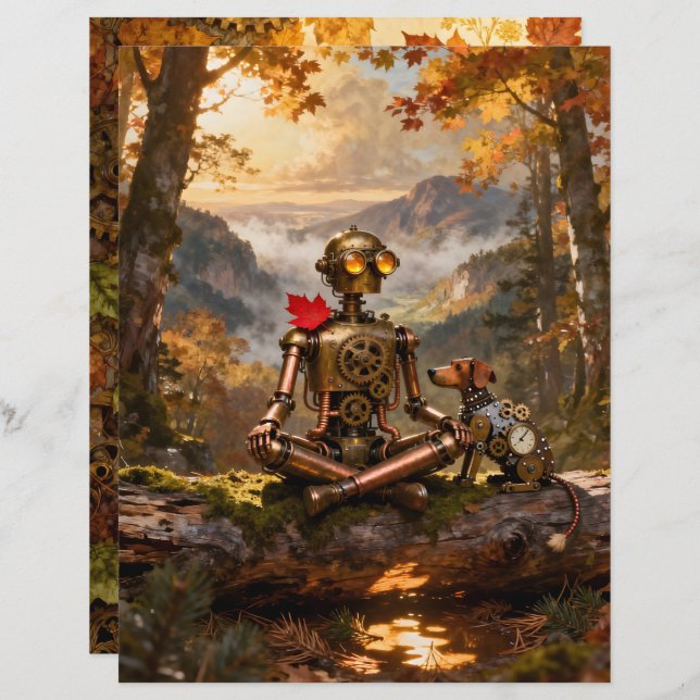 Contemplating Nature Scrapbook Paper (Devant / Derrière)