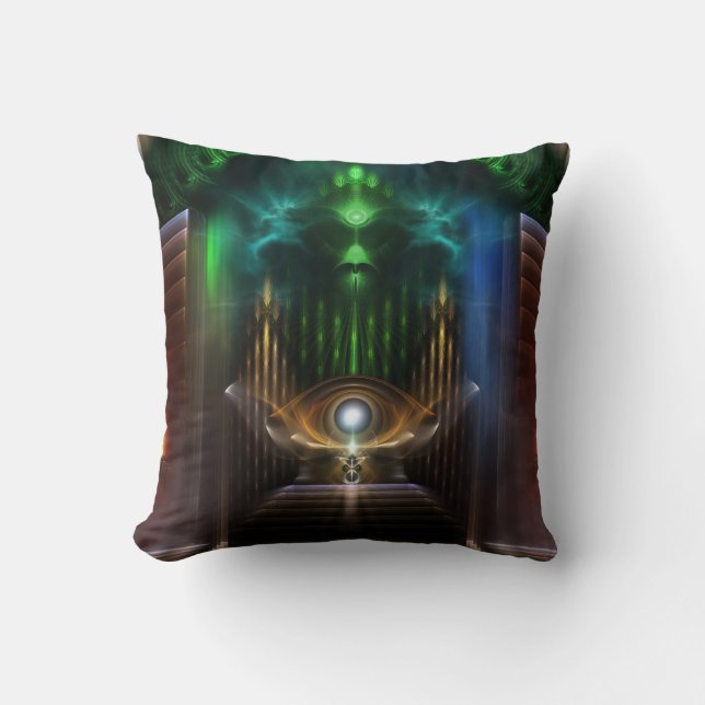 Contempler Oz Fractal Art Coussin décoratif (Recto)