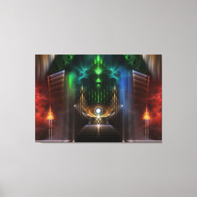 Contempler Oz Fractal Art Enveloppé Toile Impressi (Recto)