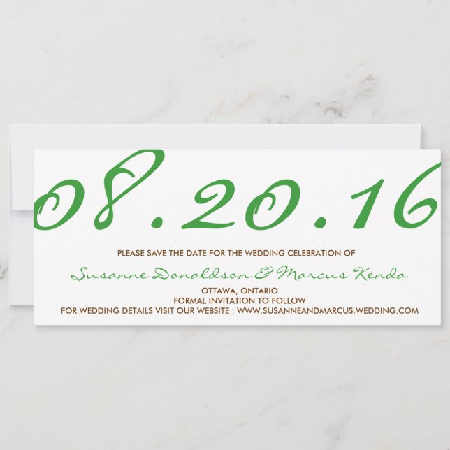 Contemporain Enregistrer la carte Date (Devant)