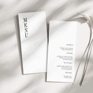 Contemporain minimaliste Mariage Dîner Menu
