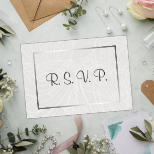 Contemporain Silver et gris Mariage damassé RSVP