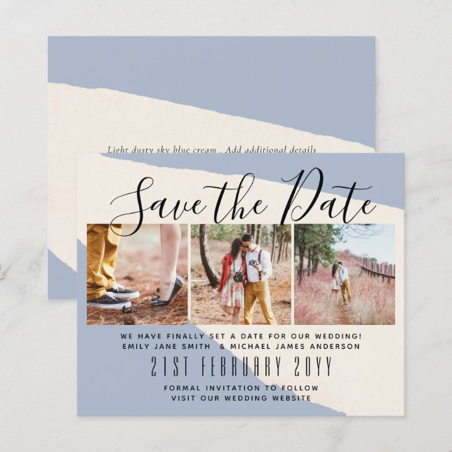 Contemporains PHOTO Save the Dates par LeahG BUDGE (Devant / Derrière)