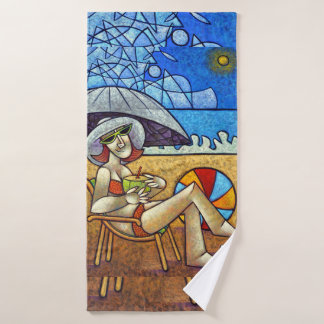 Contemporary Cubist Beach Art - Summer Relaxation