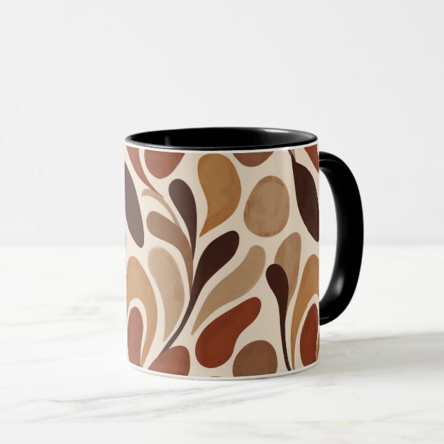 Contemporary Organic Pattern Mug – Earthy Tones (Devant droit)