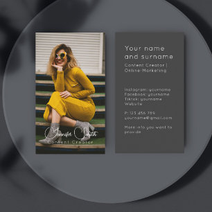 Content Creator ajoutez votre Carte de visite phot