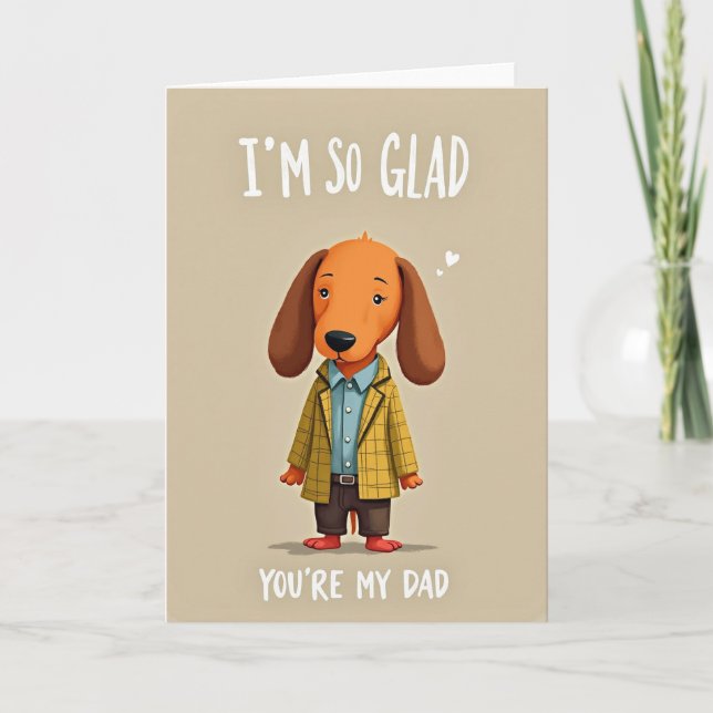 Content que tu sois mon papa carte de chien d'art (Devant)