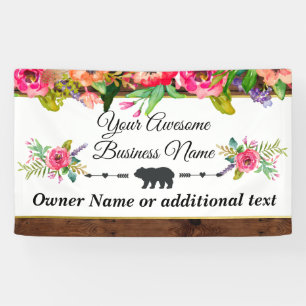 Contexte floral de bannière d'entreprise
