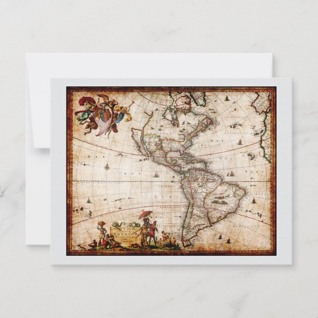 Continent américain carte ancienne (Devant)
