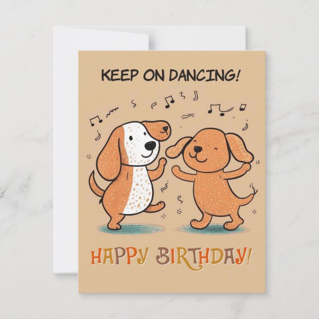 "Continuez à danser !" Carte d'anniversaire avec d (Devant)