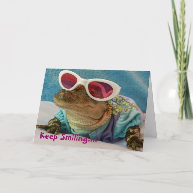 Continuez à sourire... Alligator Dans La Carte Lun (Devant)