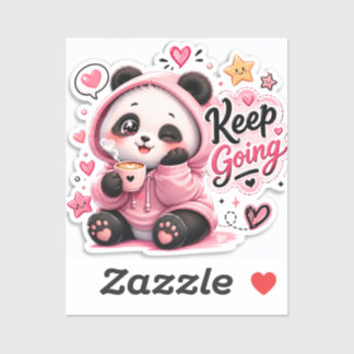 Continuez – Autocollant de motivation Cozy Panda 