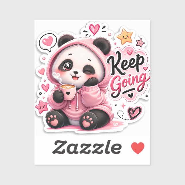 Continuez – Autocollant de motivation Cozy Panda  (Feuille)