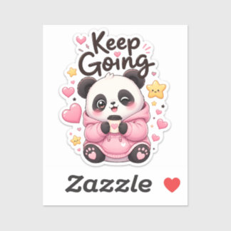 Continuez – Autocollant Panda Motivation
