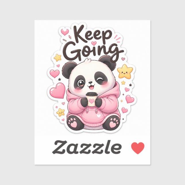 Continuez – Autocollant Panda Motivation (Feuille)