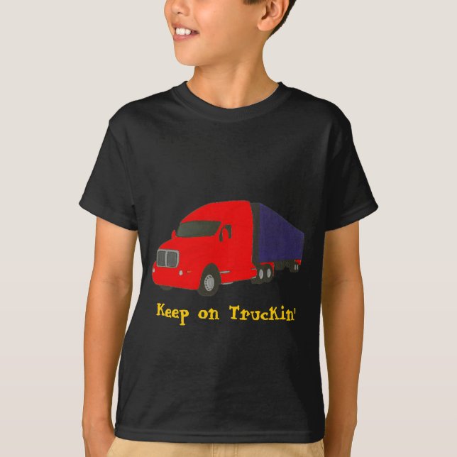 Continuez sur Truckin', camionnette sur t-shirts (Devant)