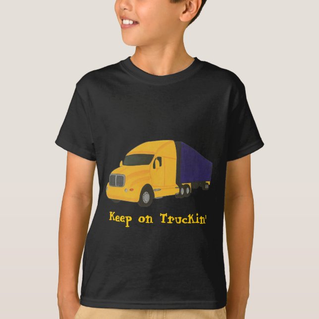 Continuez sur Truckin', camionnette sur t-shirts (Devant)