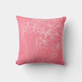 Contour blanc d'une grande fleur sur un oreiller r