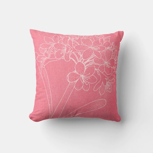 Contour blanc d'une grande fleur sur un oreiller r (Recto)
