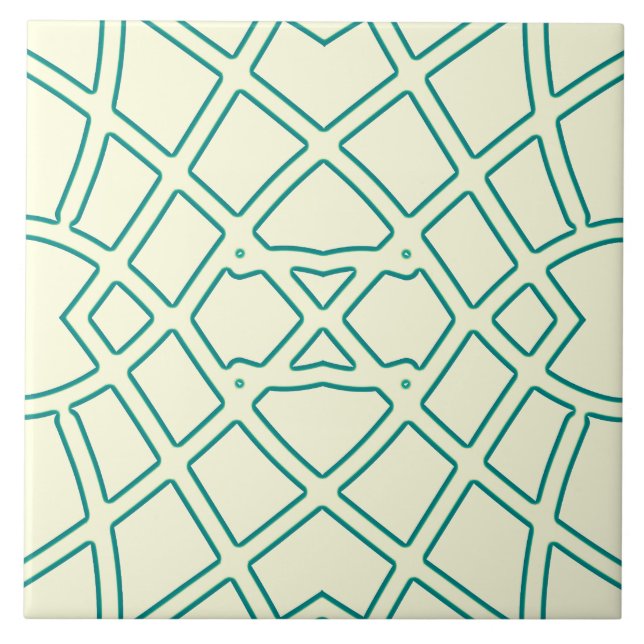 Contour vert vibrant motif classique carreaux de c (Devant)