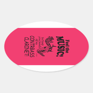 Contrabass Clarinet Sentez La Musique Oval Sticker
