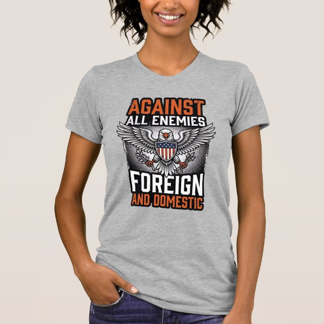Contre tous les ennemis conception de t-shirt Eagl (Devant)
