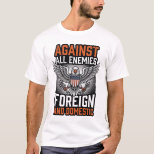 Contre tous les ennemis conception de t-shirt Eagl