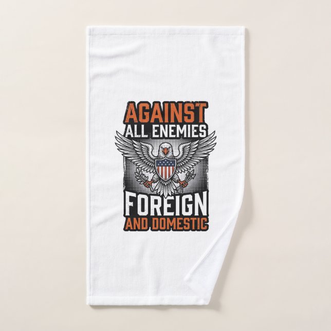 Contre tous les ennemis conception de t-shirt Eagl (Serviette à main)