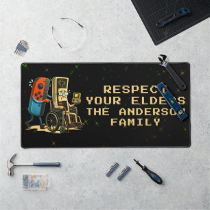 Contrôle de jeu rétro drôle de respect de vos aîné