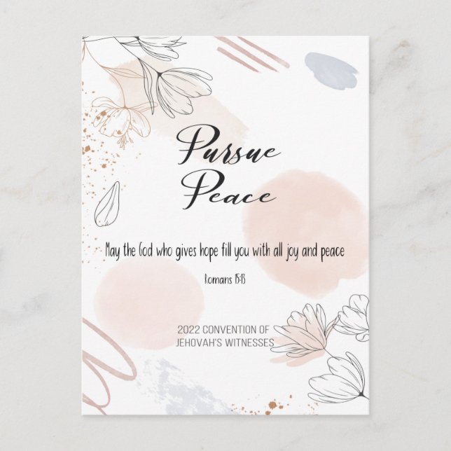 Convention JW 2022 - Fleur blanche beige Carte pos (Devant)