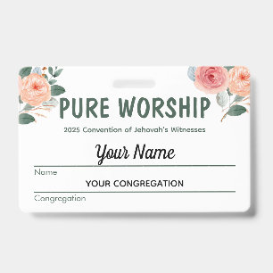 Convention Pure Worship 2025 Badge nominatif JW