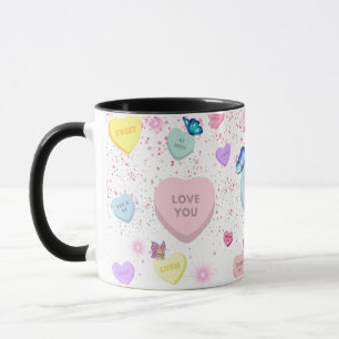 Conversation cardiaque Mug café avec papillons
