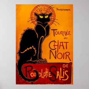 Conversation Noir - Poster de chat noir