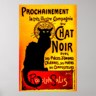 Conversation Noir - Poster de chat noir