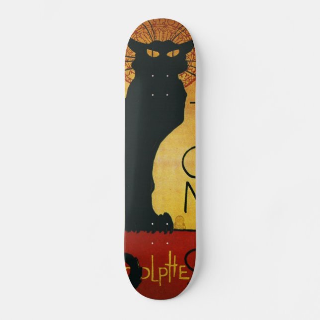 Conversation Noir - Skateboard de chat noir (Recto)
