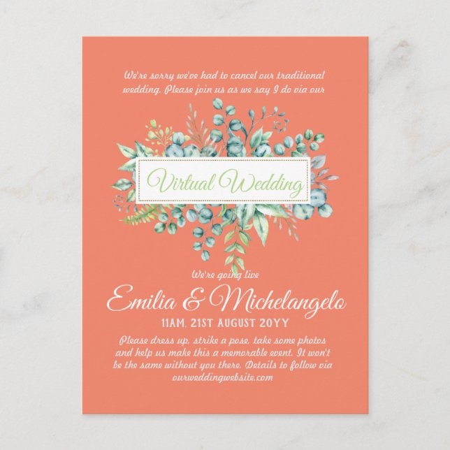 Conversation vidéo Mariage virtuel Invitations en  (Devant)