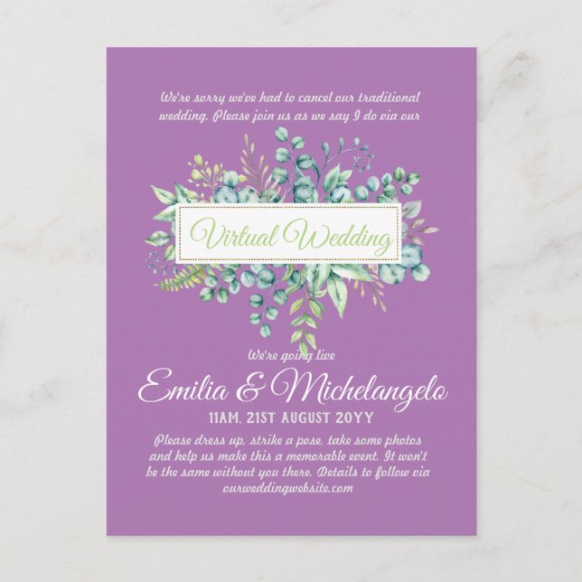 Conversation vidéo Mariage virtuel Invitations en  (Devant)