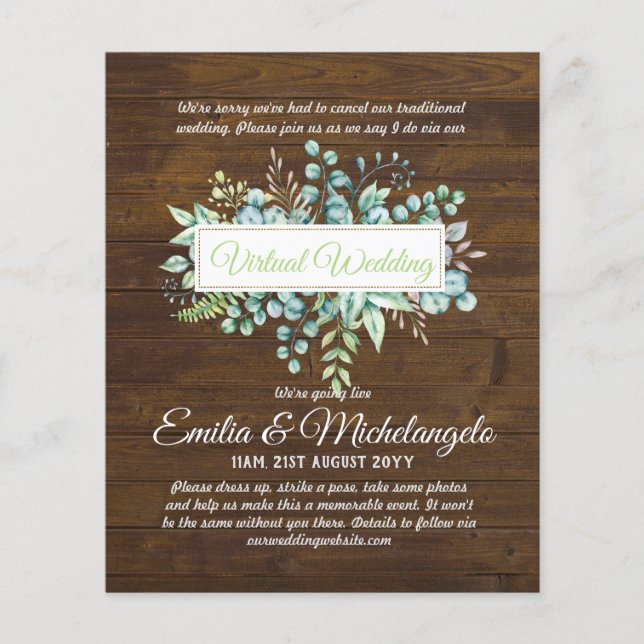 Conversation vidéo Mariage virtuel Invitations en  (Devant)