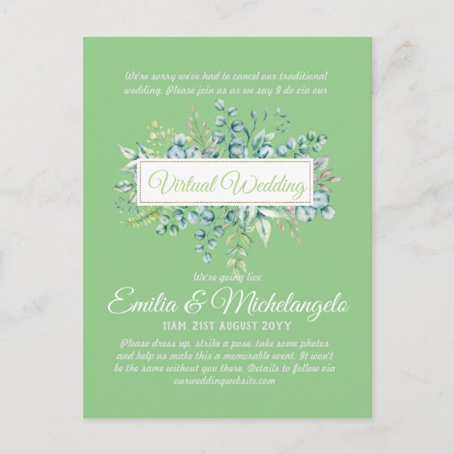 Conversation vidéo Mariage virtuel Invitations en  (Devant)