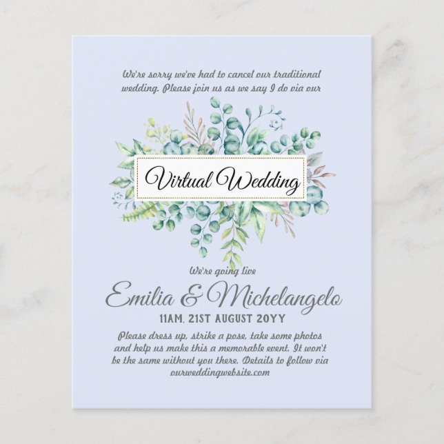 Conversation vidéo Mariage virtuel Invitations en  (Devant)