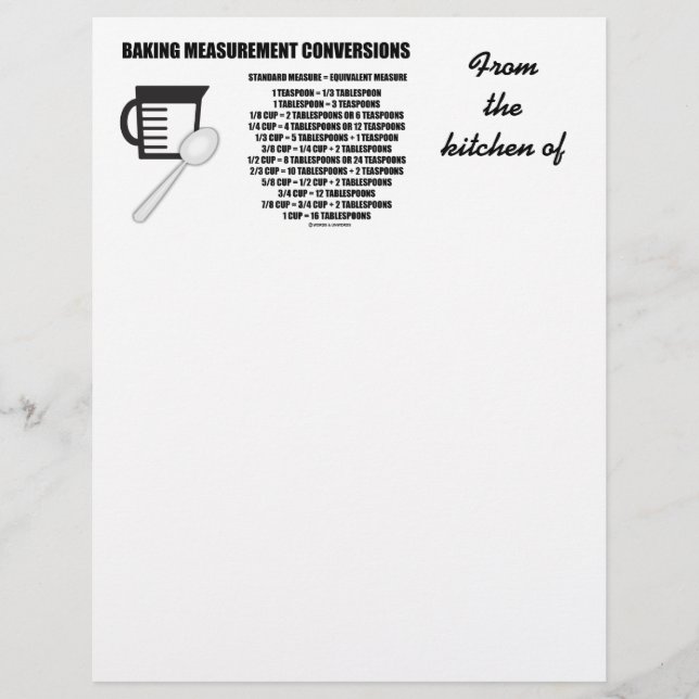 Conversions de mesure de la cuisson (mesure) (Devant)