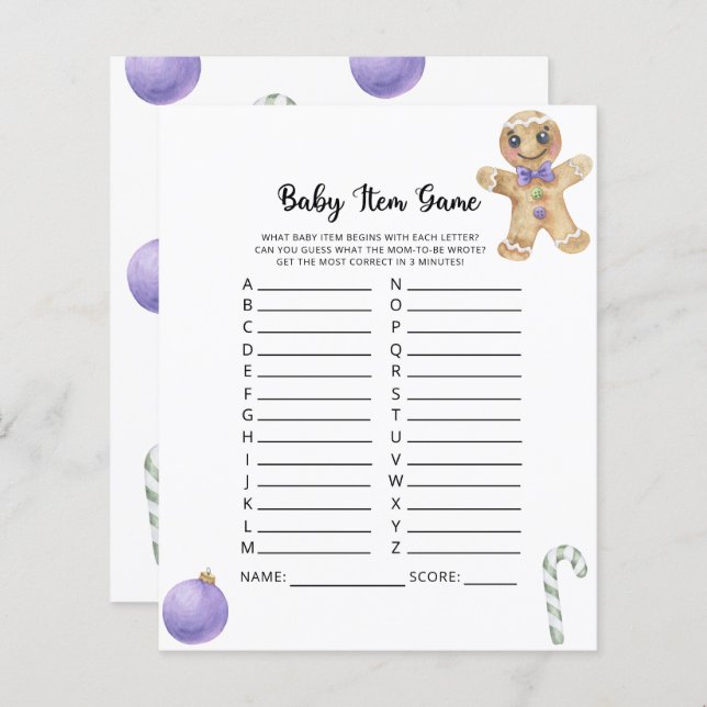 Cookie hiver Baby Item Jeu (Devant / Derrière)