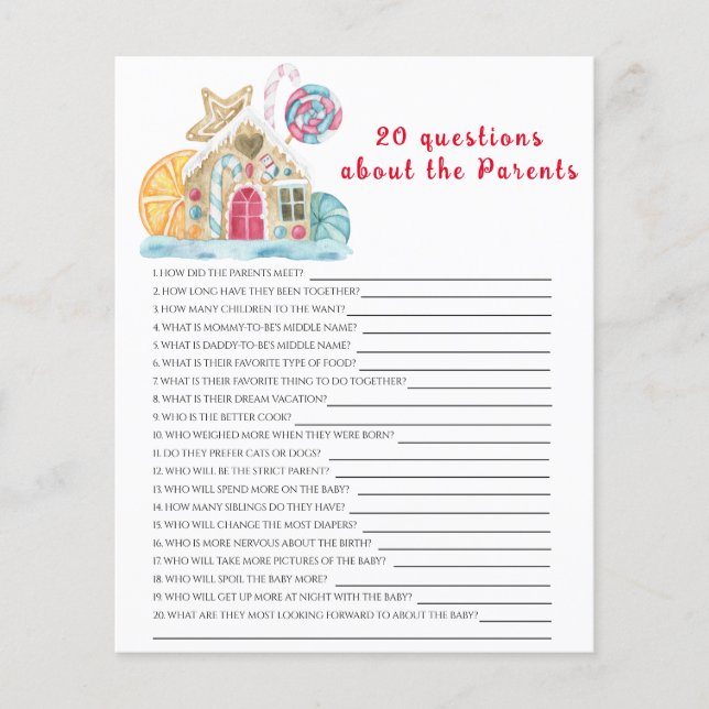 Cookie house - 20 questions sur le jeu parent (Devant)